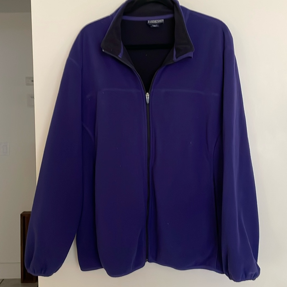 Lands End Plus Size Purple Fleece Jacket, size 2x